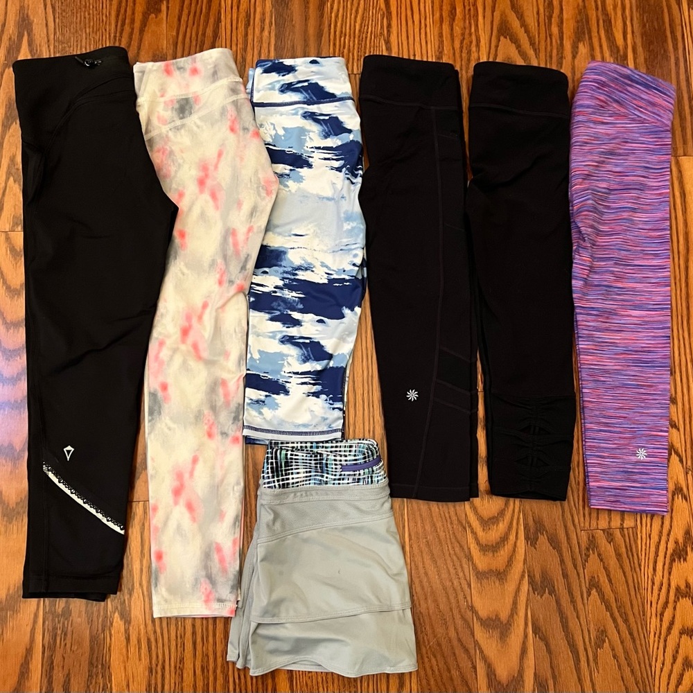 Lot of Athleta Girl, Zella, and Ivivva leggings